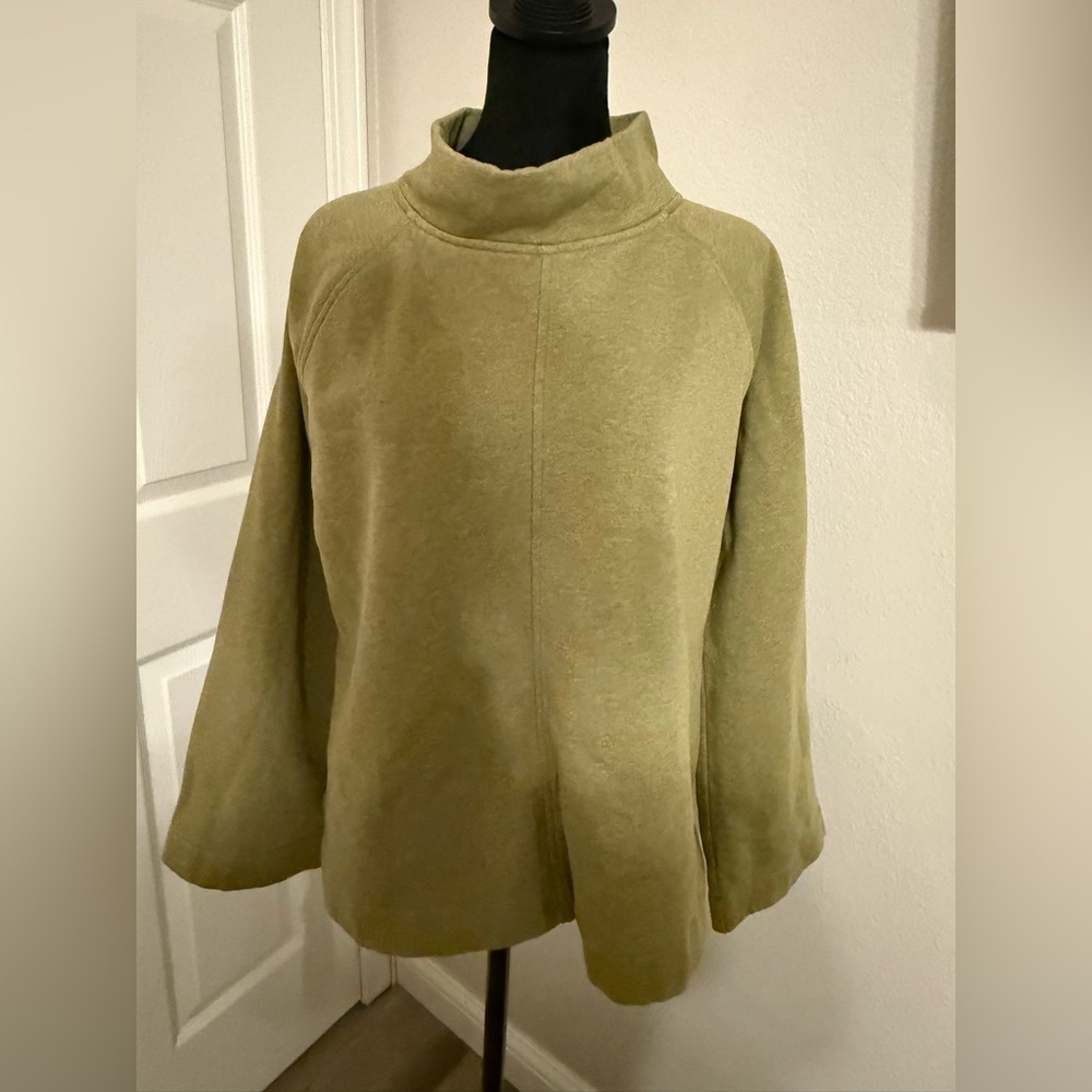 J. Jill Olive Green Funnel/Mock Neck Sweater